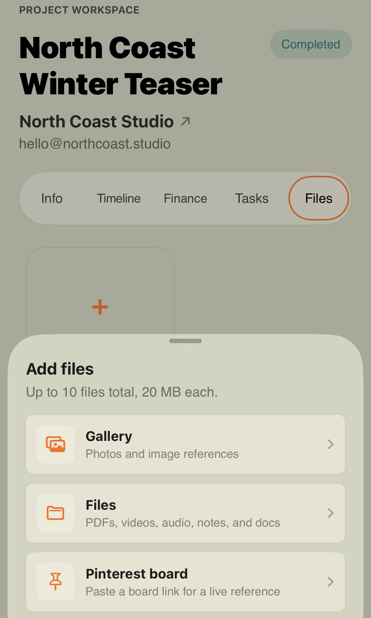 Traut project files screen showing linked assets and references
